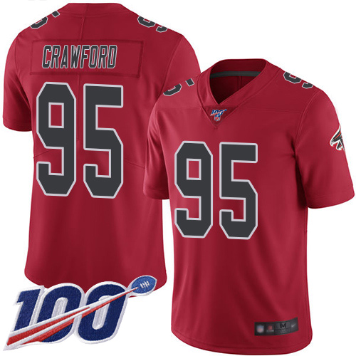 Atlanta Falcons Limited Red Men Jack Crawford Jersey NFL Football 95 100th Season Rush Vapor Untouchable
